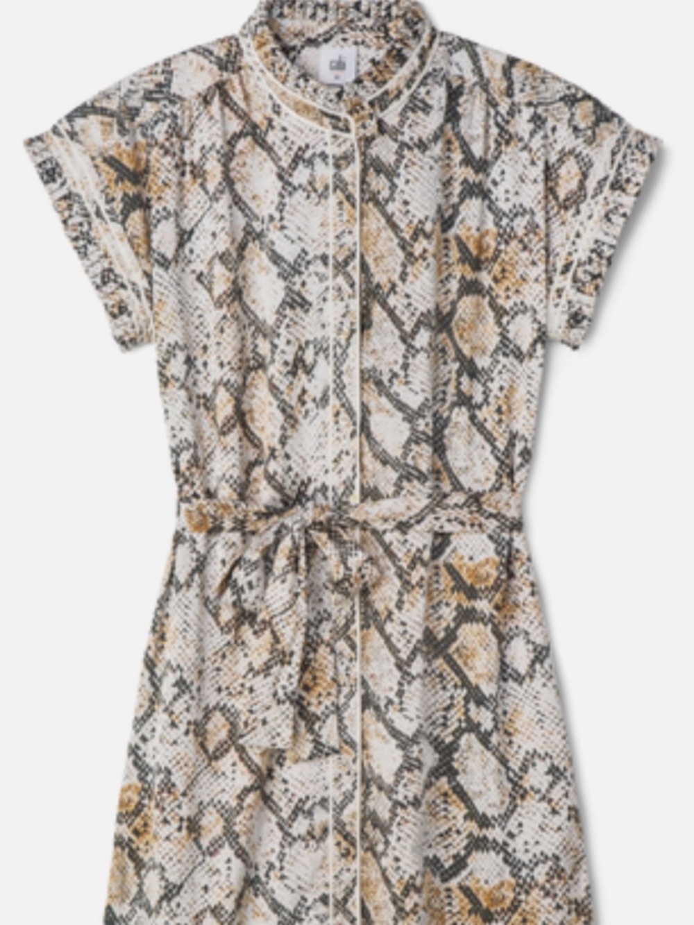 CAbi Snake-Print Dress in White, Black & Brown